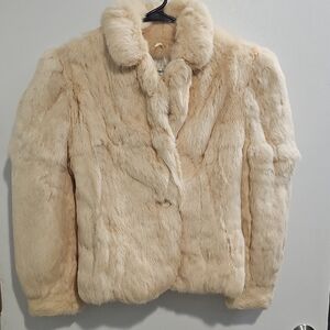 Women's Cream Faux Fur Jacket